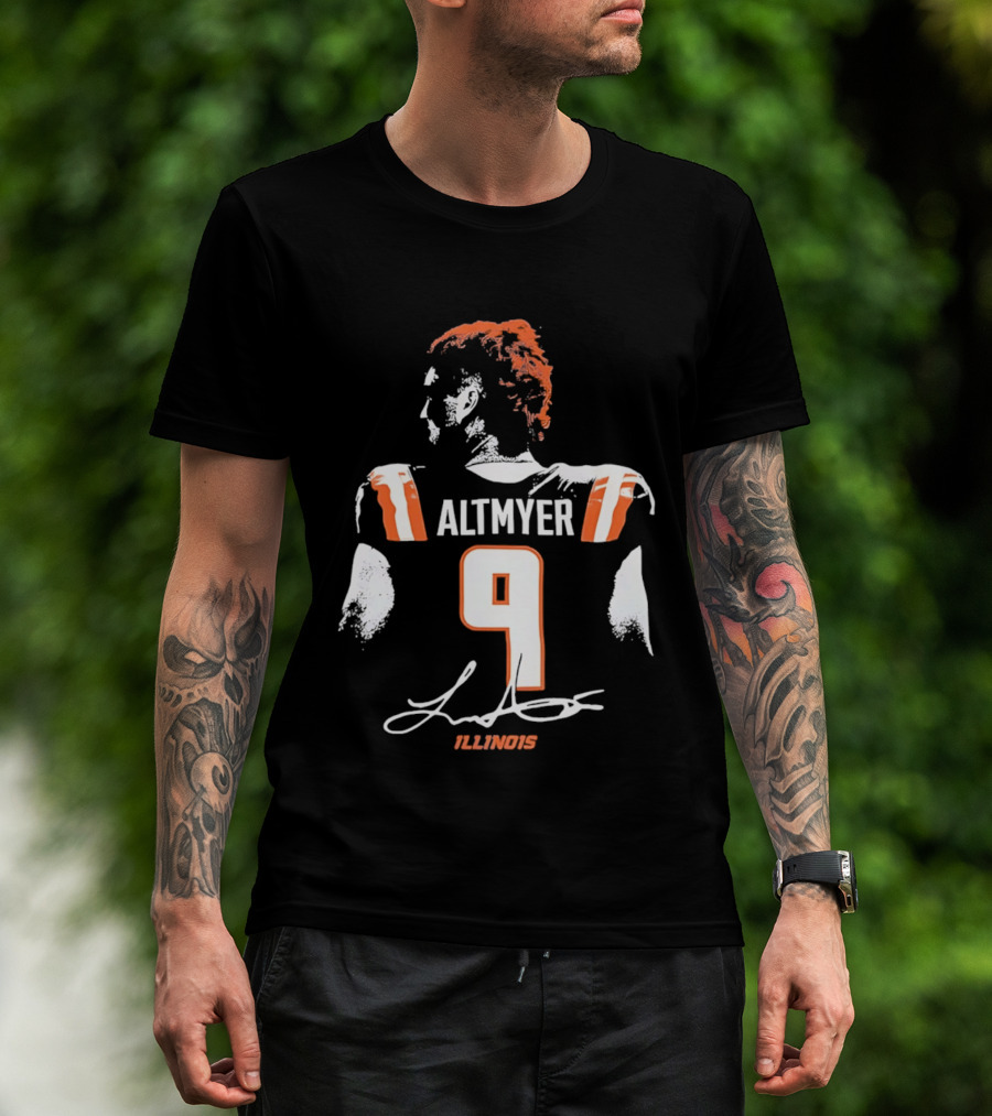 Luke Altmyer 9 Illinois Fighting Illini Football Player T-Shirt