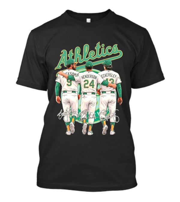 Rickey Henderson Reggie Jackson Dennis Eckersley Oakland Athletics Legends T-Shirt