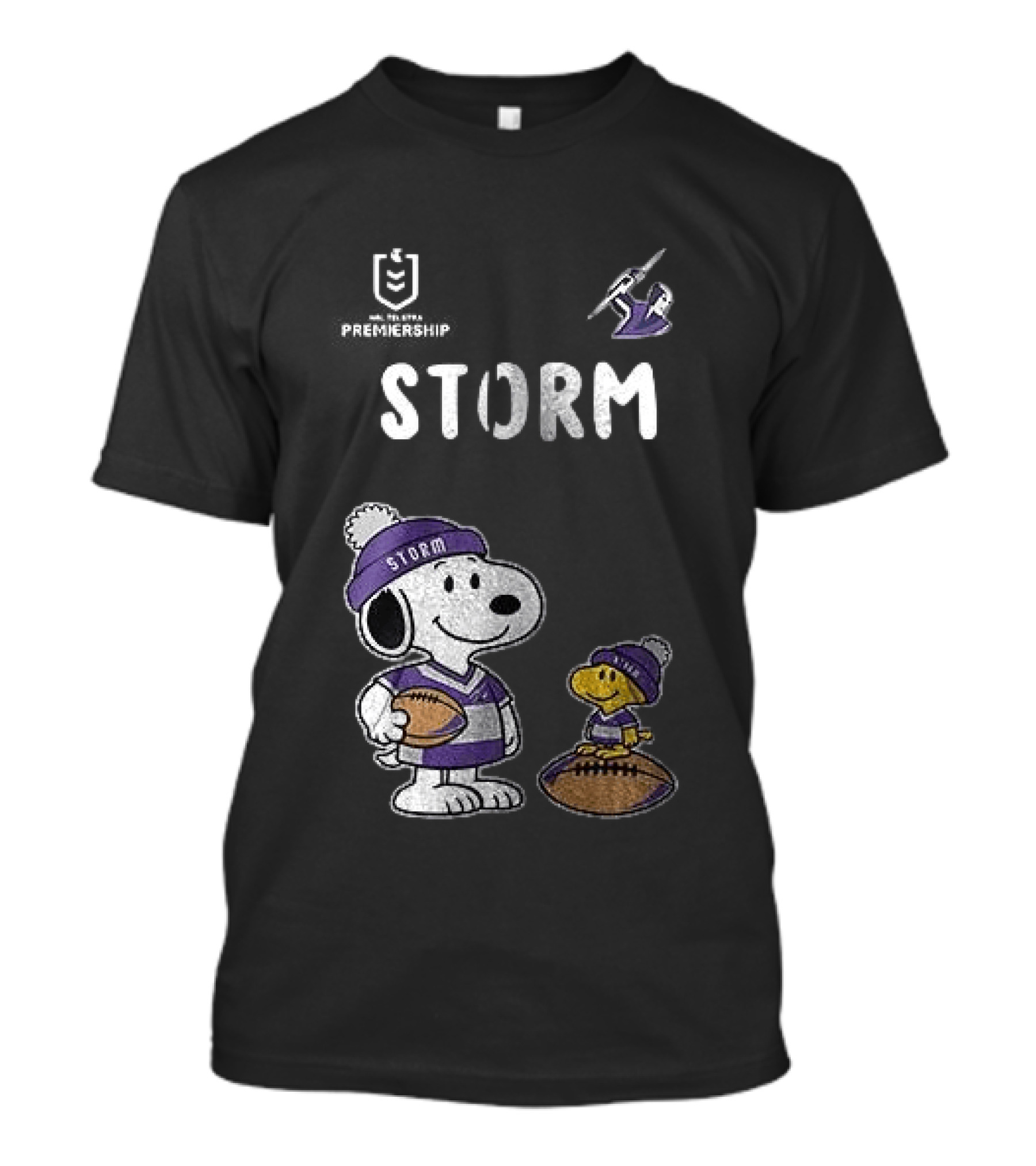 Melbourne Storm Peanuts Collaboration Snoopy Football Team Loyalty T-Shirt