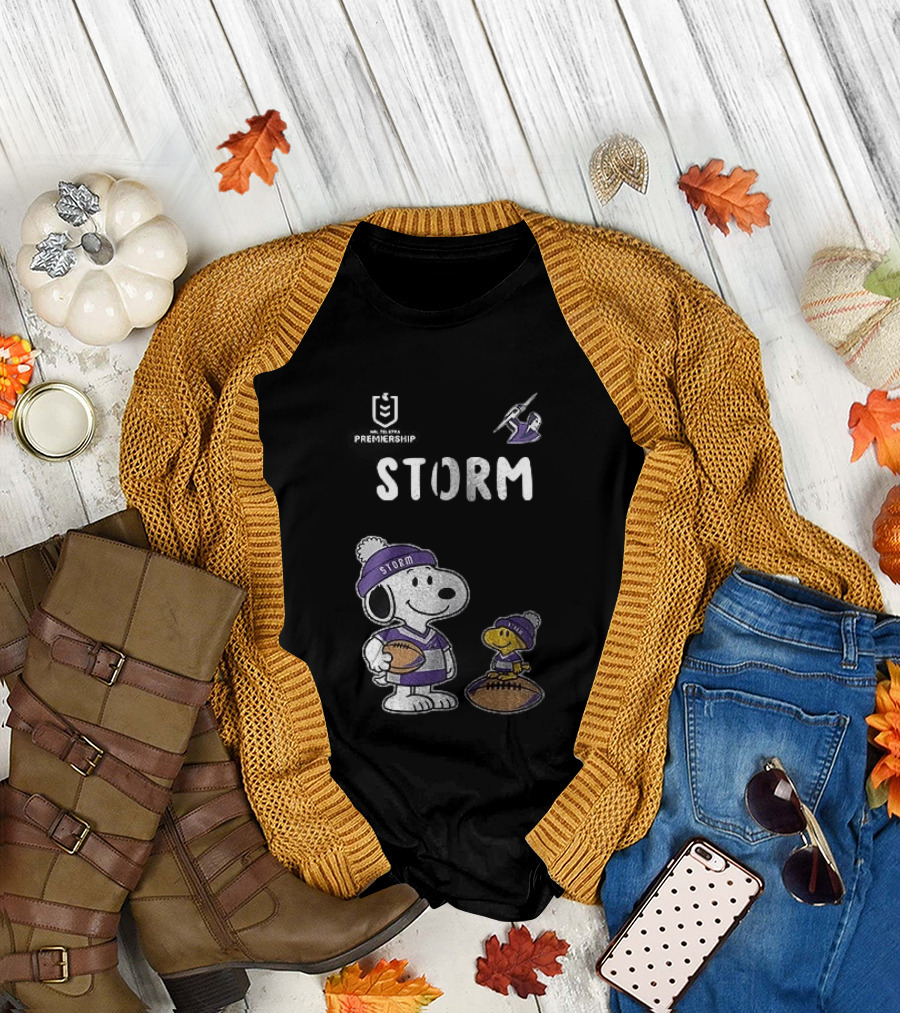 Melbourne Storm Peanuts Collaboration Snoopy Football Team Loyalty T-Shirt