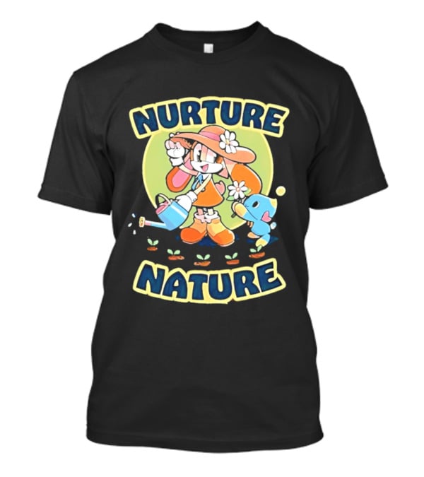 Nurture Nature Hedgehog Chao Earth Day Gardening T-Shirt
