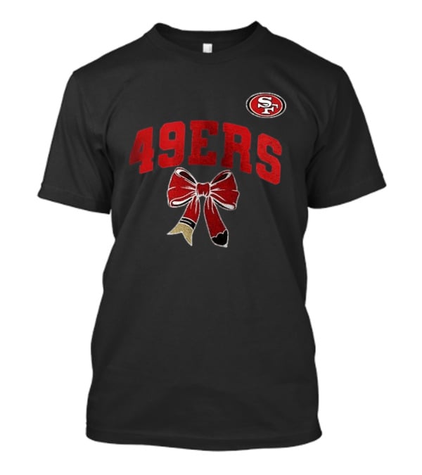 San Francisco 49ers 49ERS SF Ribbon Retired Teacher Lover T-Shirt