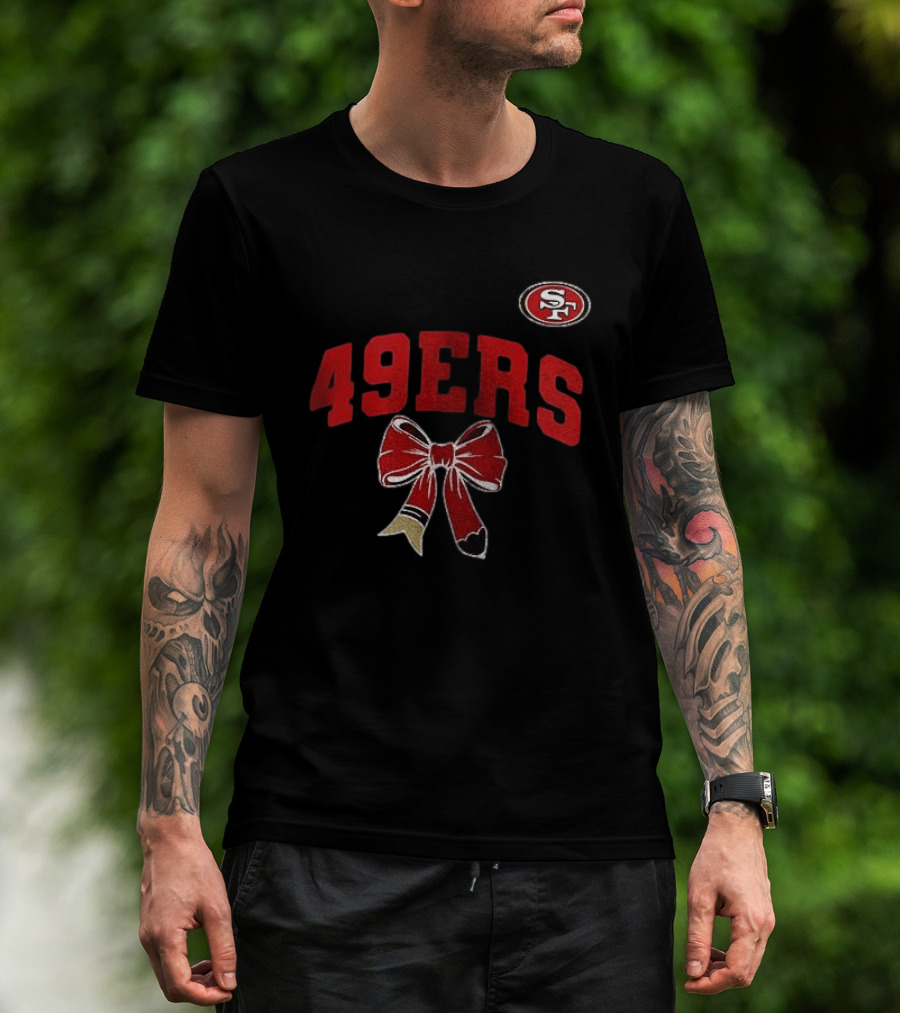 San Francisco 49ers 49ERS SF Ribbon Retired Teacher Lover T-Shirt