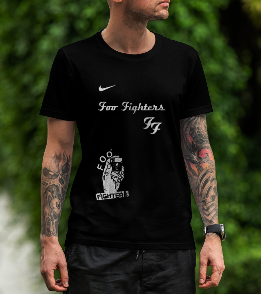 Foo Fighters Nike Do You Love Rock N Roll Skull Tattoo T-Shirt
