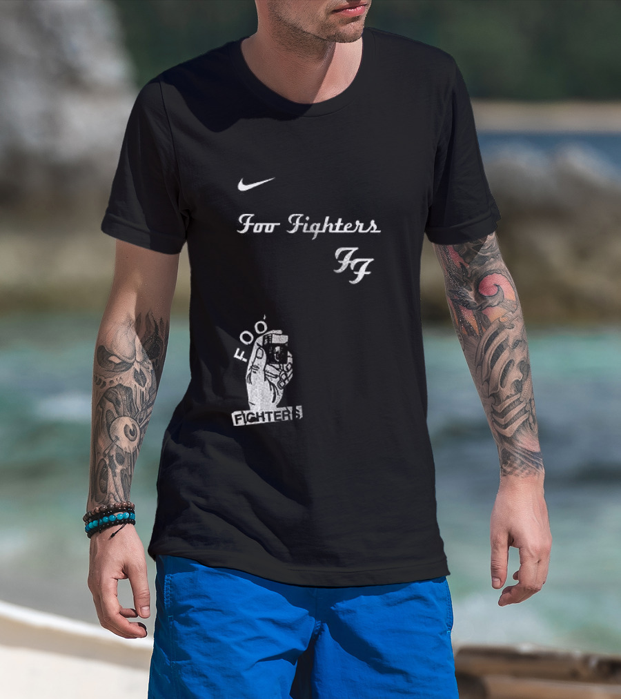 Foo Fighters Nike Do You Love Rock N Roll Skull Tattoo T-Shirt