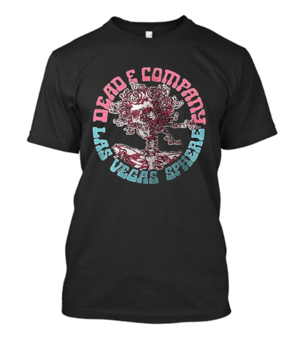 Dead & Company Las Vegas Sphere Bertha Skeleton Roses T-Shirt