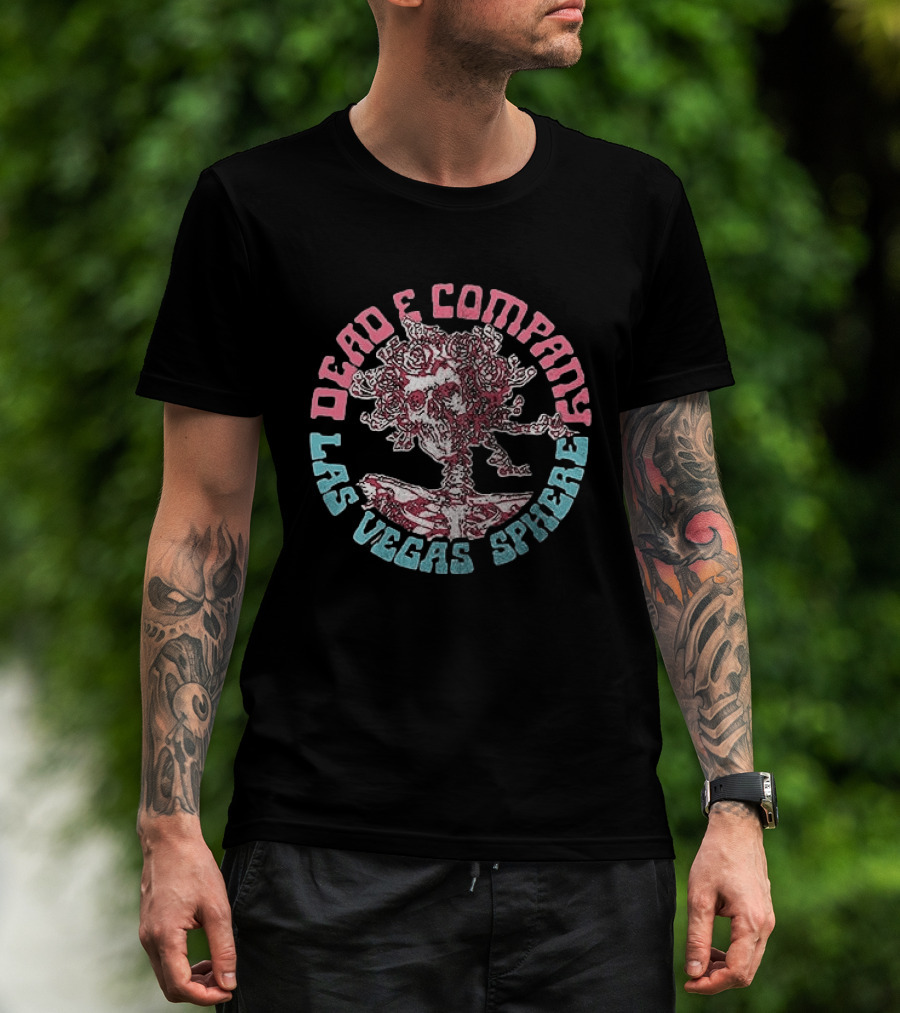 Dead & Company Las Vegas Sphere Bertha Skeleton Roses T-Shirt