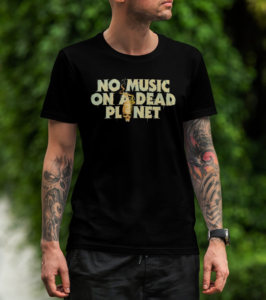 No Music On A Dead Planet Skull T-Shirt
