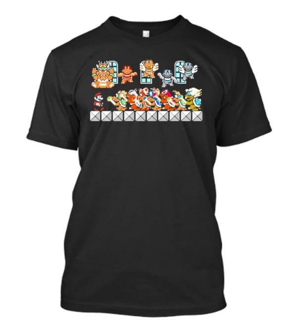 Super Mario 3 Koopalings Boss Battle Pixel T-Shirt