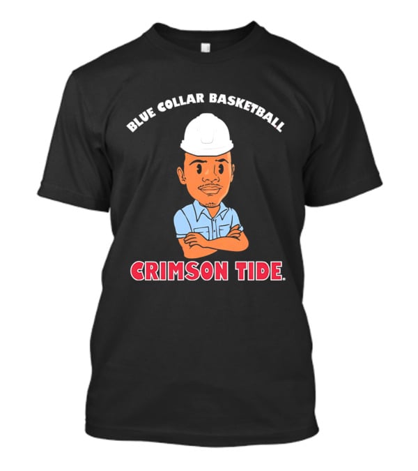 Crimson Tide Blue Collar Basketball Caricature T-Shirt