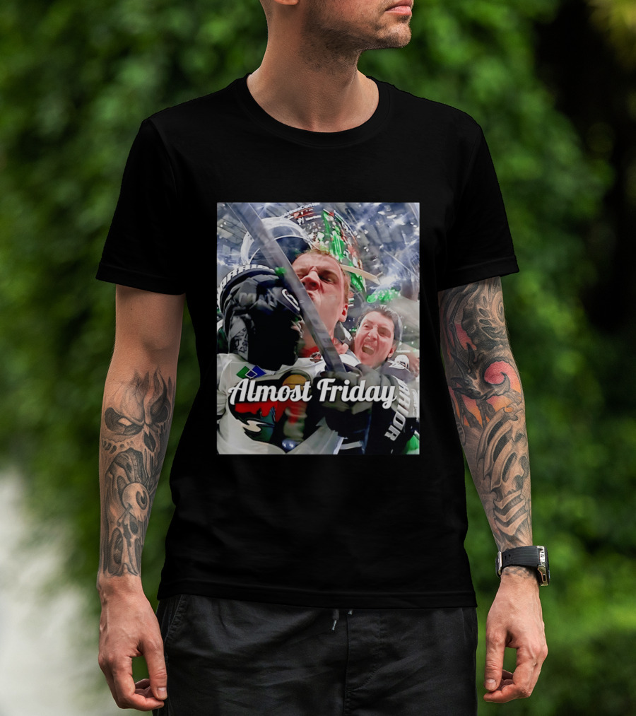 Almost Friday Hockey Hit Minnesota Wild Fan Celebration T-Shirt