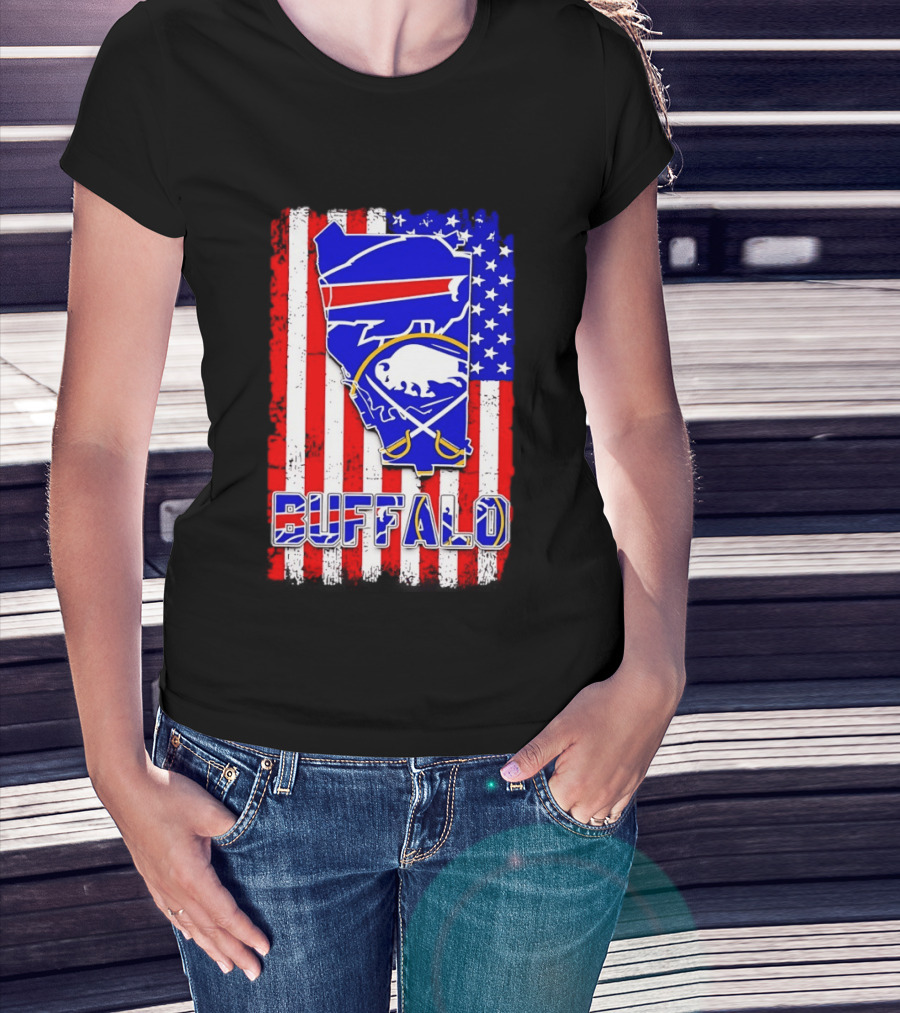 Buffalo Bills Sabres American Flag T-Shirt