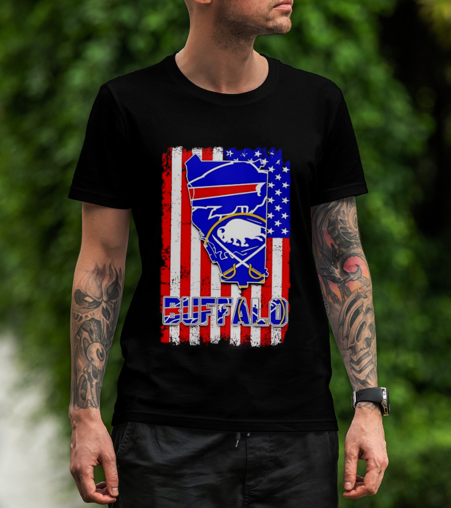 Buffalo Bills Sabres American Flag T-Shirt