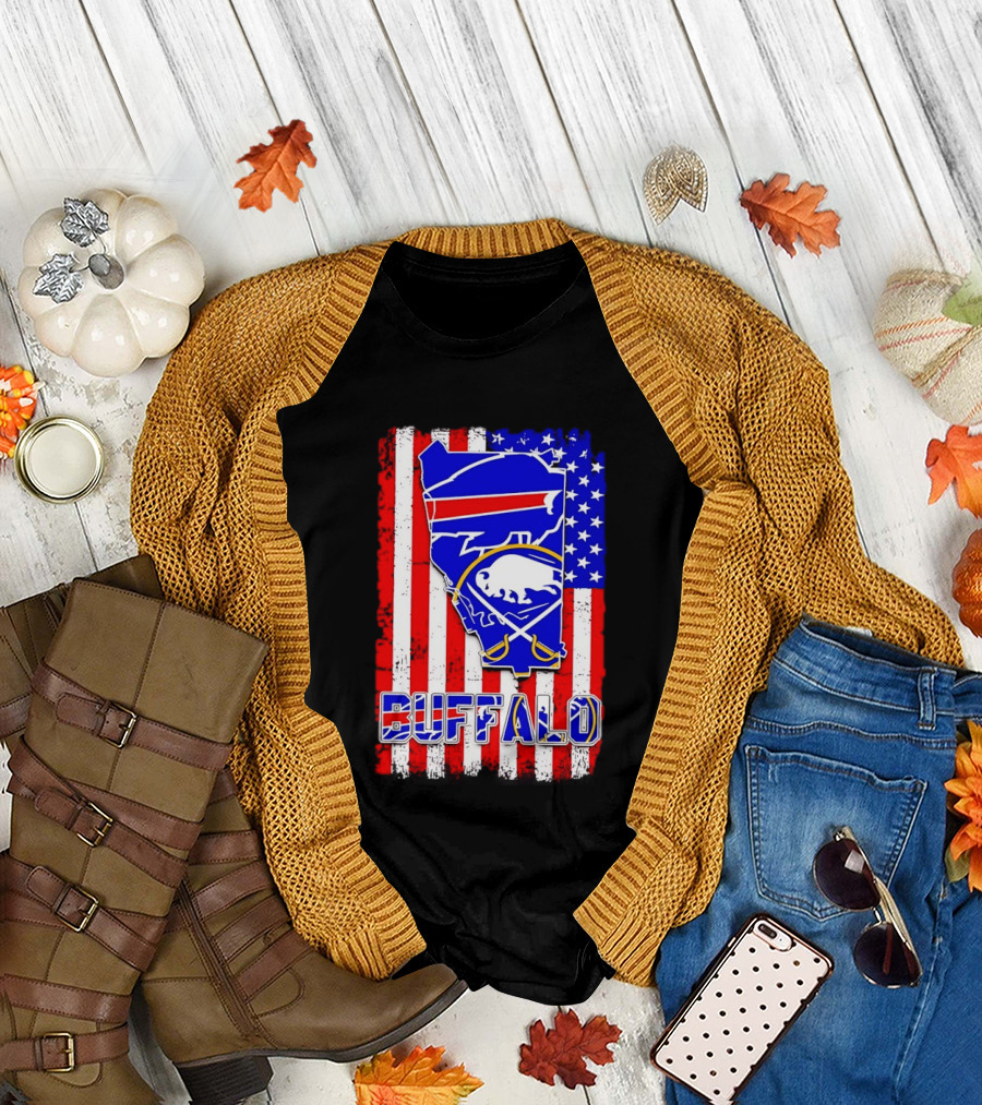 Buffalo Bills Sabres American Flag T-Shirt