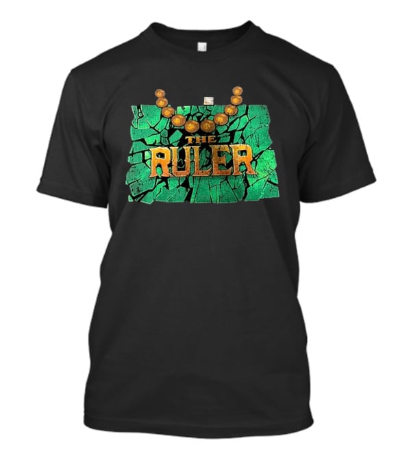 Oba Femi WWE The Ruler Gold Necklace Green Cracked Stone T-Shirt