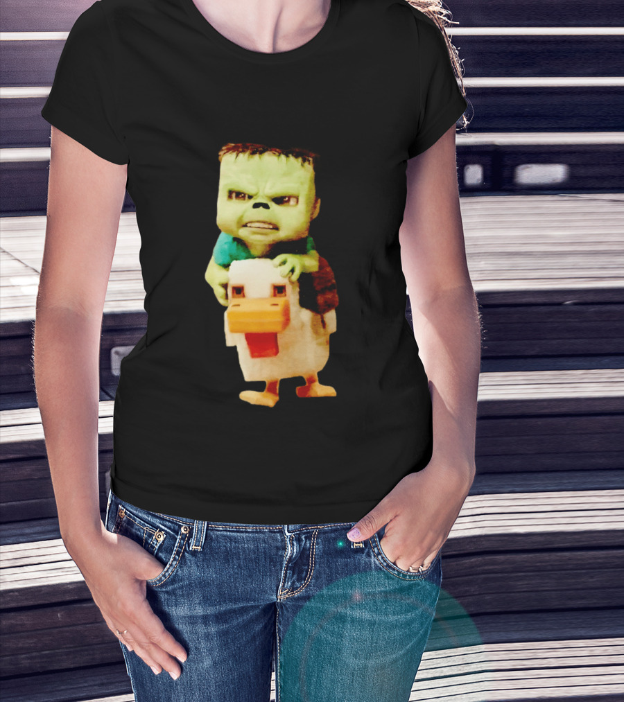 Minecraft Chicken Jockey Frankenstein Mashup T-Shirt