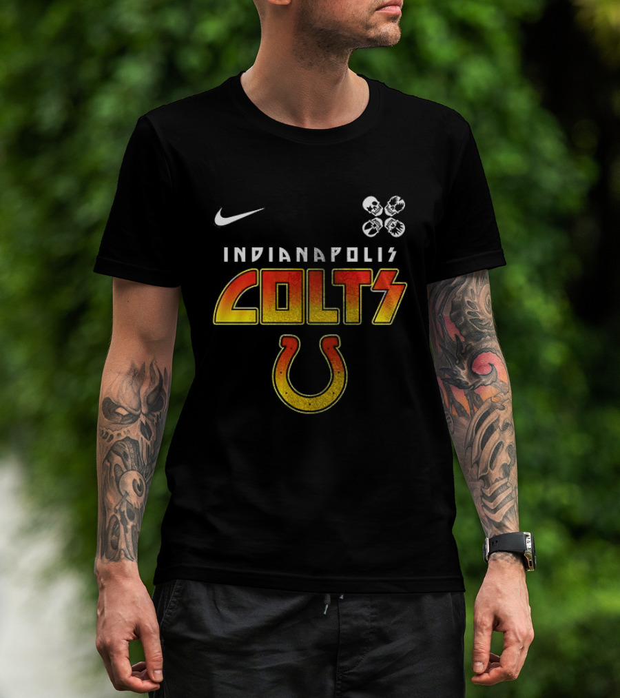 Indianapolis Colts Nike Rock And Roll Colts Logo Abbey Road T-Shirt