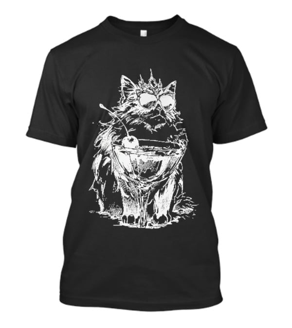 Princess Donut The Desperado Club Fluffy Cat With Sunglasses And Cocktail T-Shirt