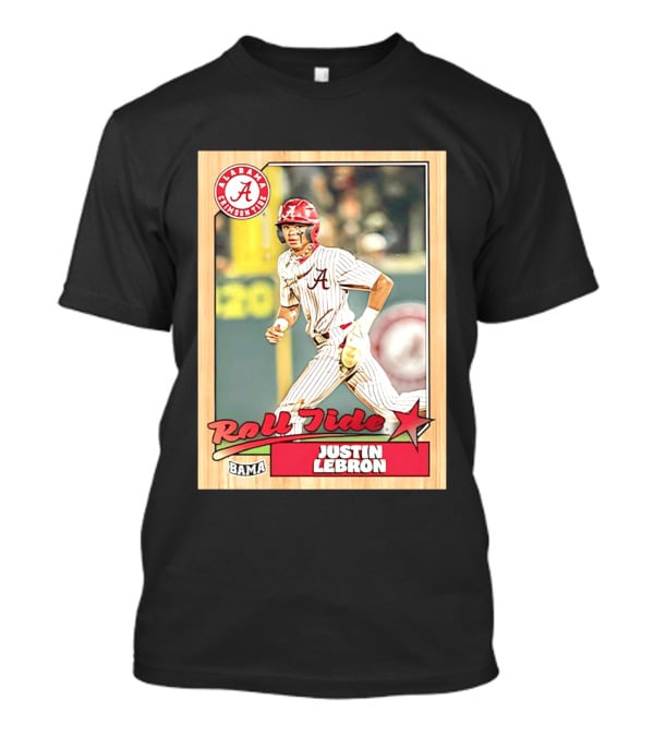 Justin Lebron Alabama Crimson Tide Roll Tide Bama Baseball Card T-Shirt