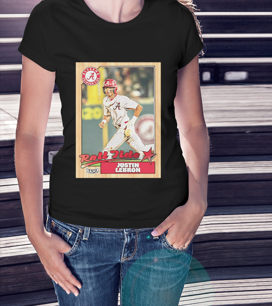 Justin Lebron Alabama Crimson Tide Roll Tide Bama Baseball Card T-Shirt