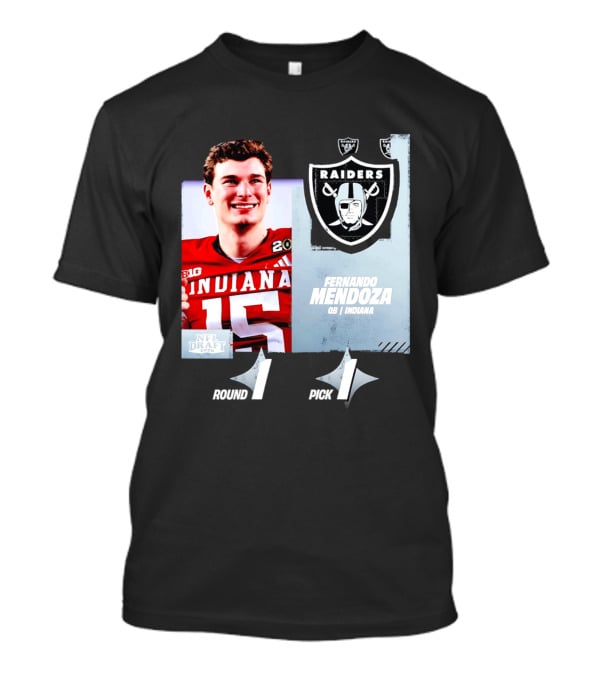 Fernando Mendoza QB Indiana Las Vegas Raiders NFL Draft 2026 Round 1 Pick 1 T-Shirt