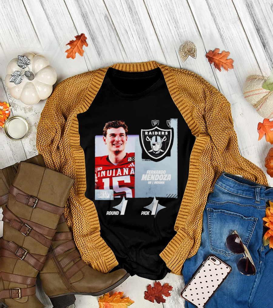 Fernando Mendoza QB Indiana Las Vegas Raiders NFL Draft 2026 Round 1 Pick 1 T-Shirt