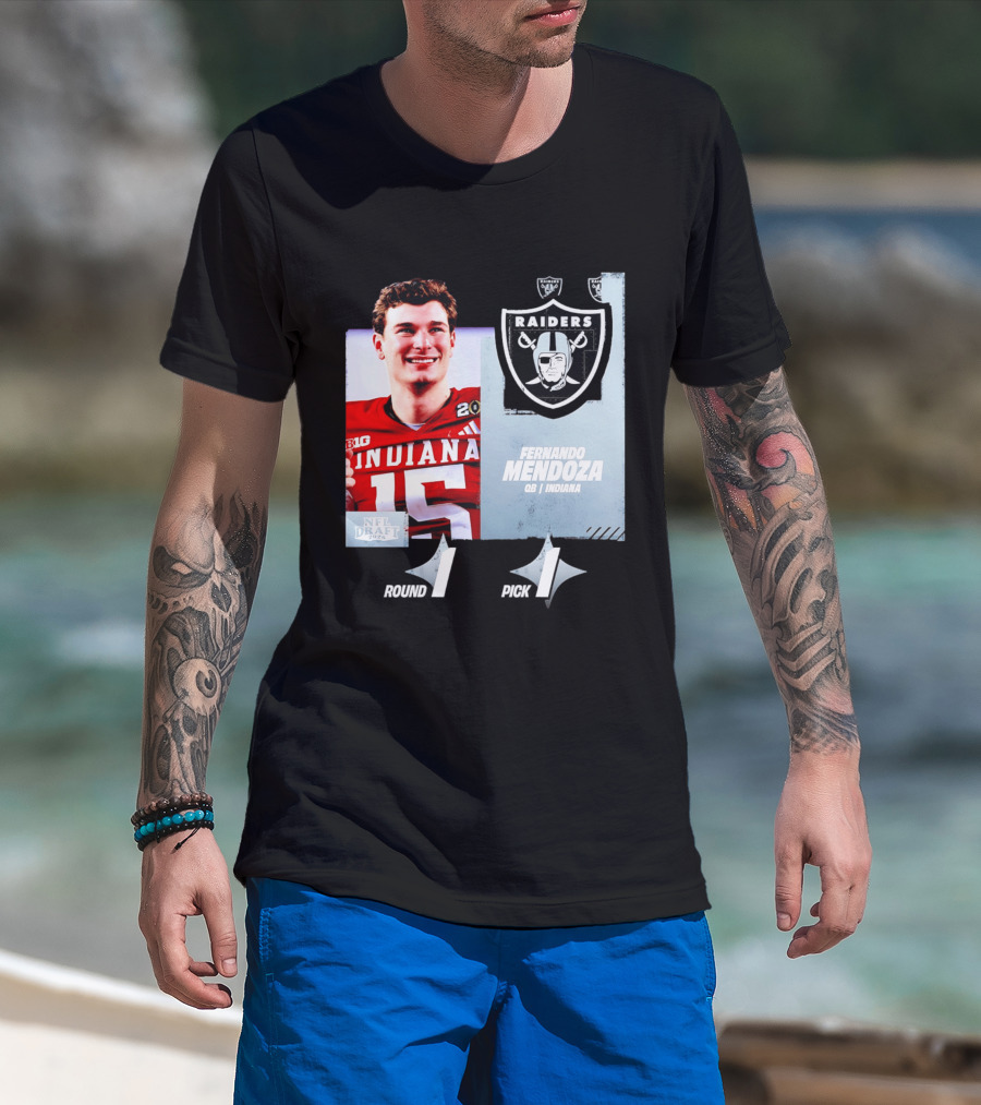 Fernando Mendoza QB Indiana Las Vegas Raiders NFL Draft 2026 Round 1 Pick 1 T-Shirt