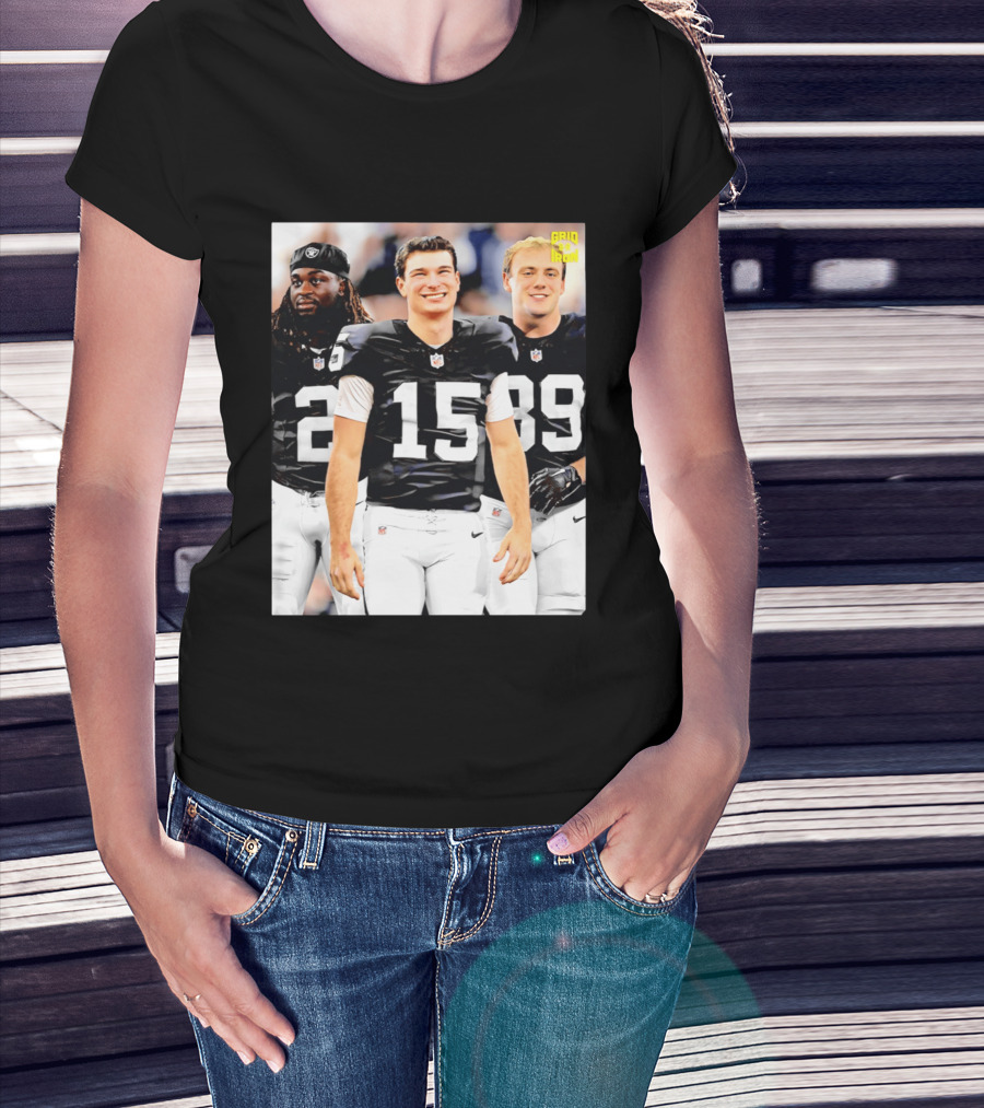 Las Vegas Raiders Kirk Cousins Fernando Mendoza Ashton Jeanty Gridiron T-Shirt