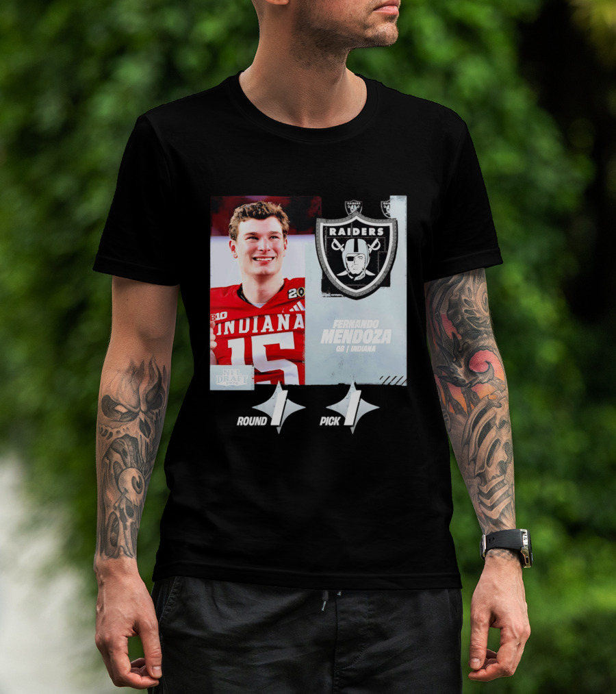 Fernando Mendoza QB Indiana Las Vegas Raiders Round 1 Pick 1 NFL Draft 2026 T-Shirt