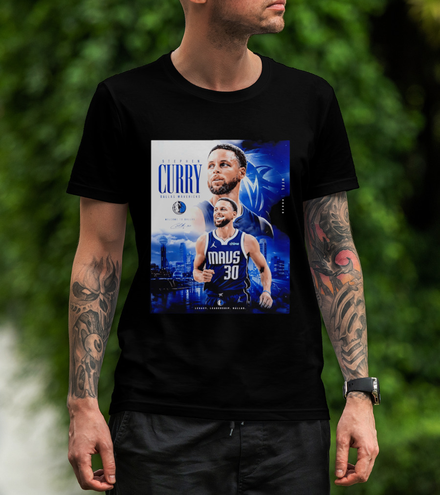 Stephen Curry Dallas Mavericks Welcome To Dallas Legacy Leadership Mavs 30 T-Shirt