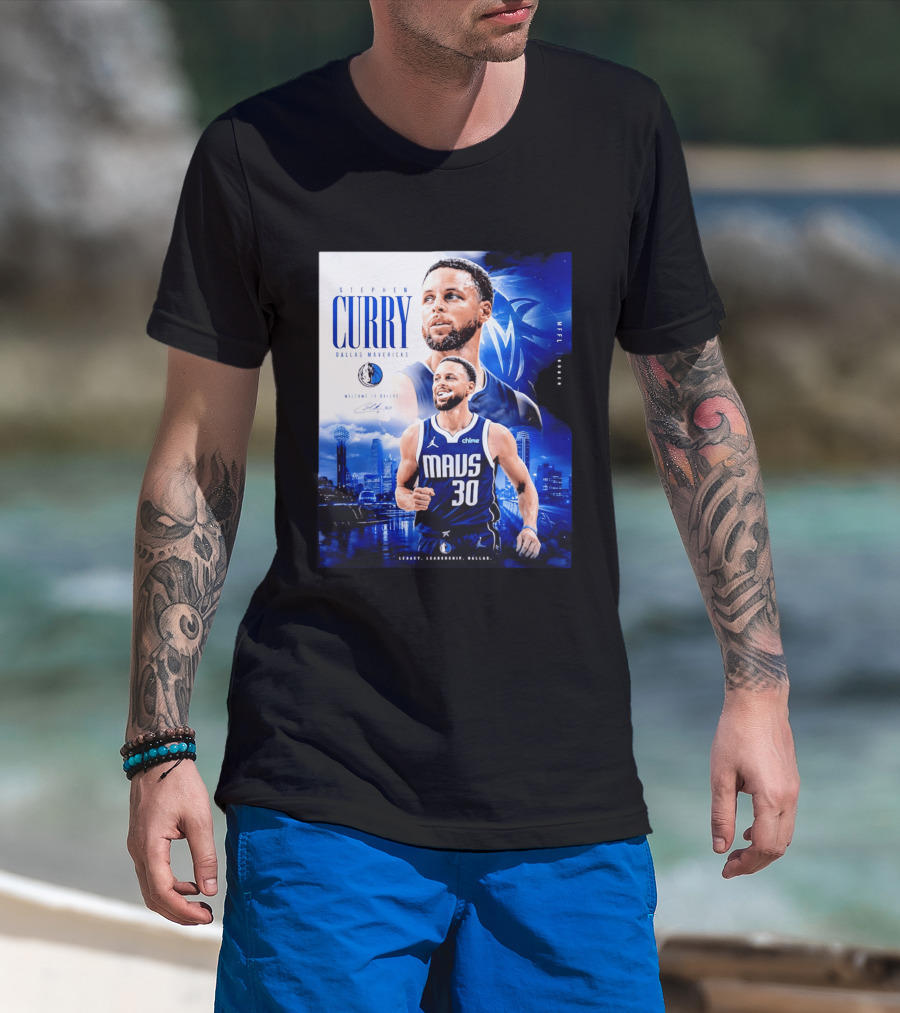 Stephen Curry Dallas Mavericks Welcome To Dallas Legacy Leadership Mavs 30 T-Shirt