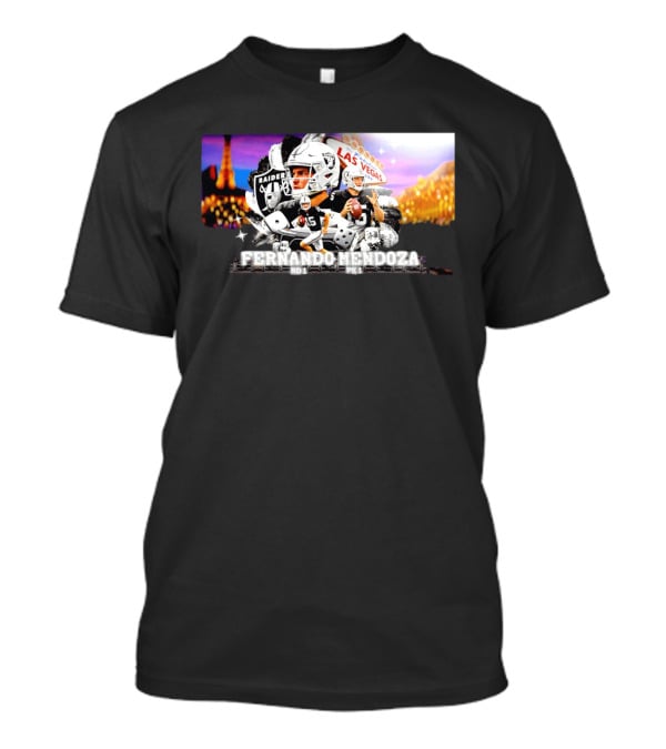 Fernando Mendoza Raiders Las Vegas Lights Casino Dice Football Draft T-Shirt