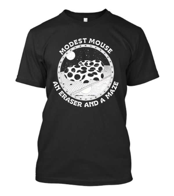 Modest Mouse An Eraser And A Maze Circle Moon Stars Maze T-Shirt