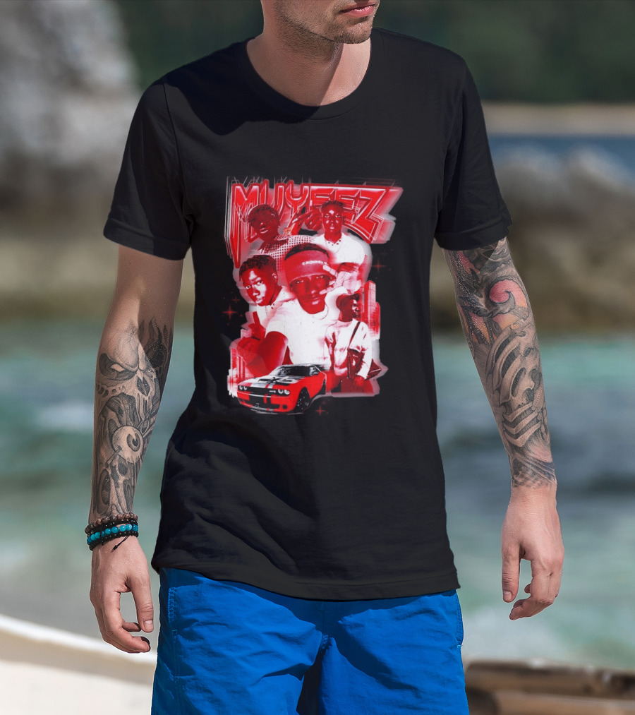 Muyeez Red Dodge Challenger Car Scene T-Shirt