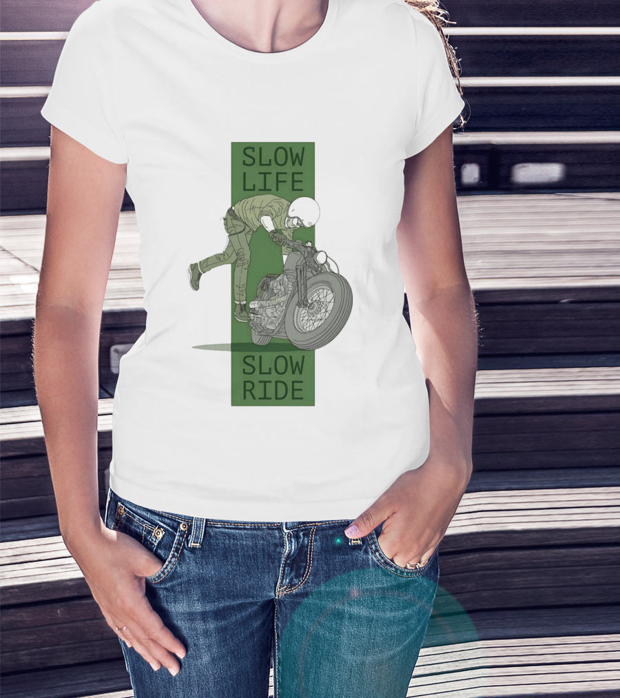 Biker Slow Life Slow Ride Motorcycle Adventure T-Shirt
