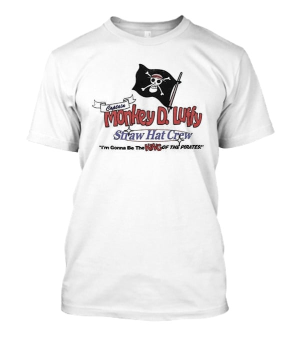 Monkey D Luffy Straw Hat Crew King Of The Pirates Skull Flag T-Shirt