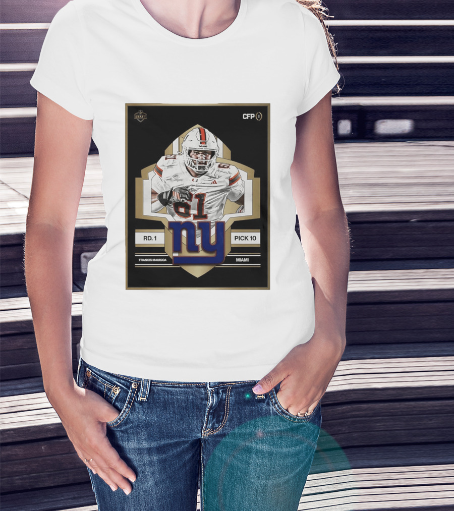 Francis Mauigoa Miami Round 1 Pick 10 New York Giants 2026 Draft T-Shirt
