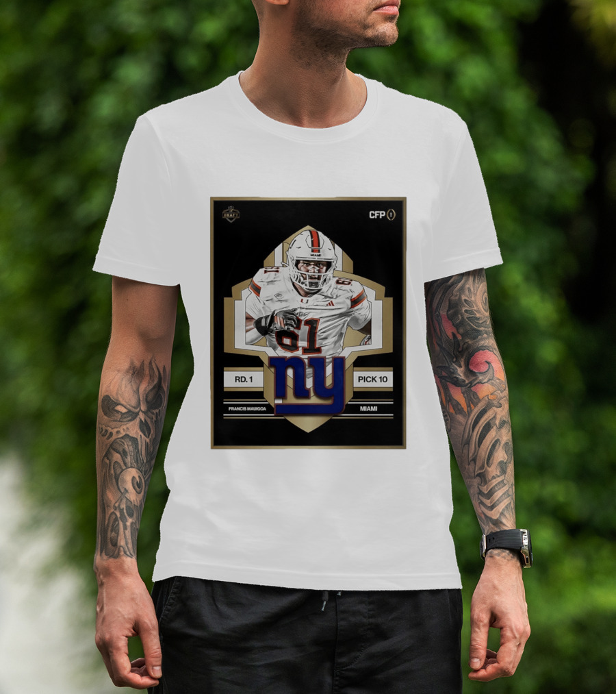 Francis Mauigoa Miami Round 1 Pick 10 New York Giants 2026 Draft T-Shirt