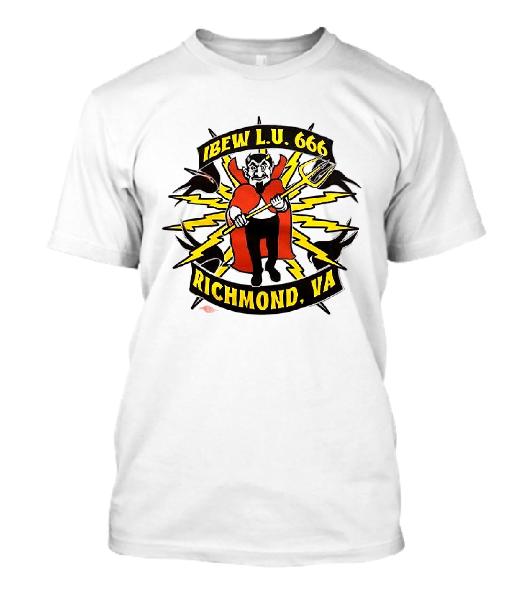 IBEW LU 666 Richmond VA Devil With Pitchfork And Lightning Bolts T-Shirt