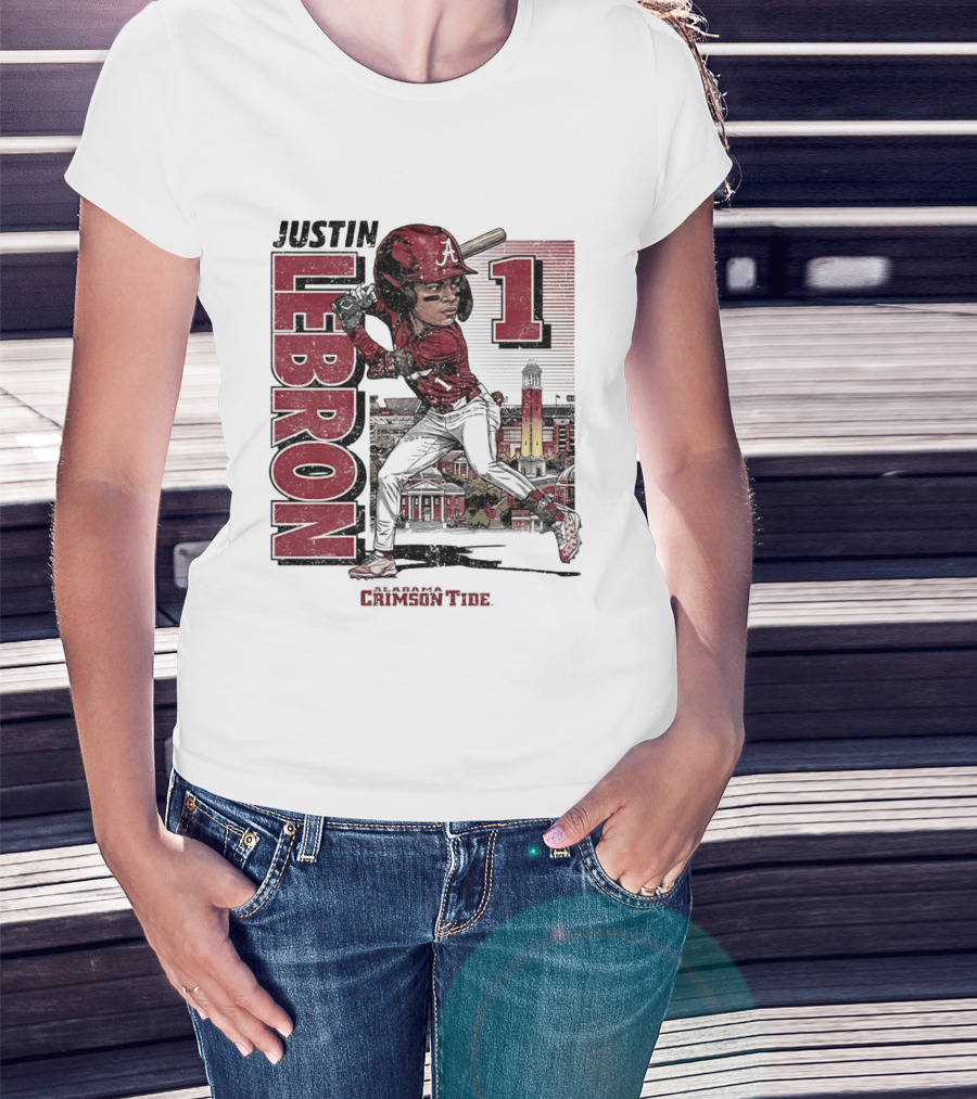 Justin Lebron Alabama Crimson Tide Swing Caricature 1 T-Shirt