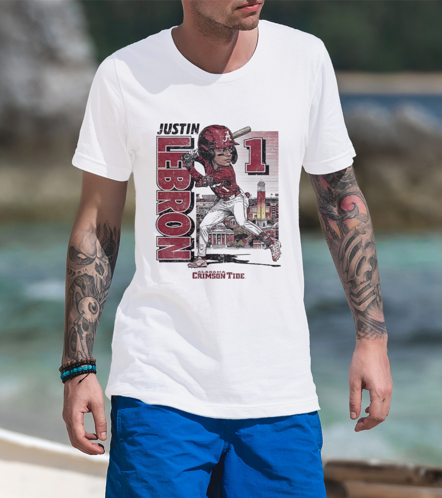 Justin Lebron Alabama Crimson Tide Swing Caricature 1 T-Shirt