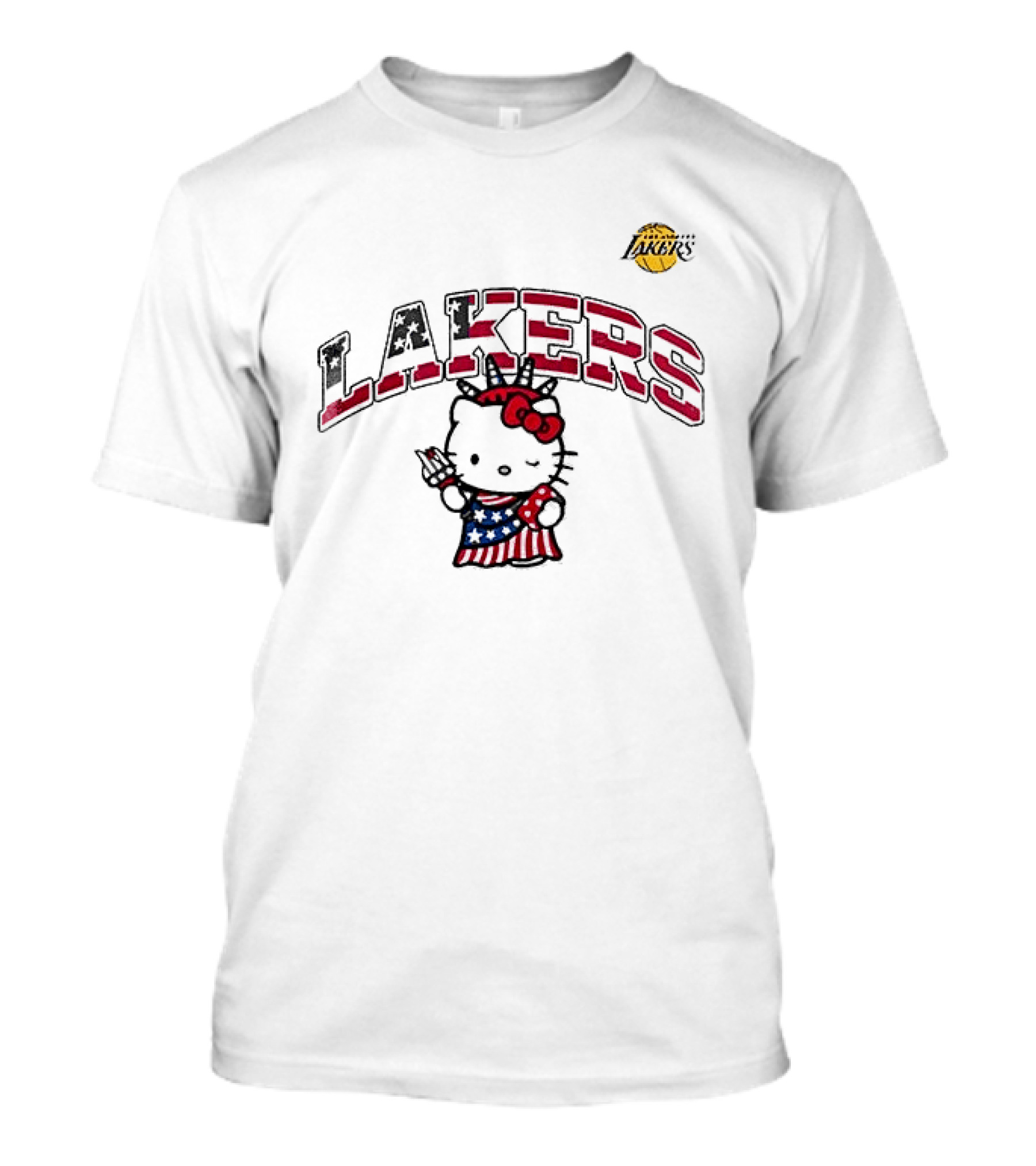 Los Angeles Lakers Hello Kitty Independence Day 1776 Celebration T-Shirt