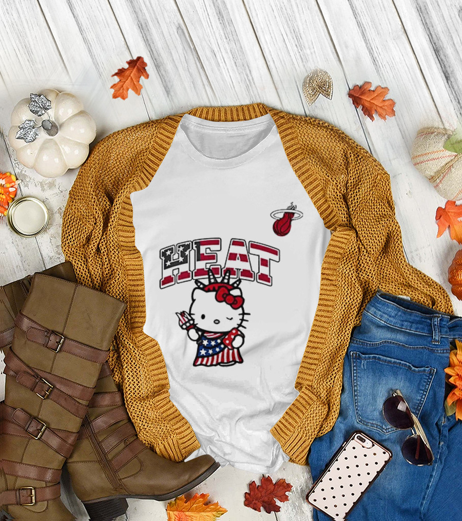 Hello Kitty Miami Heat Independence Day Celebration 1776 T-Shirt