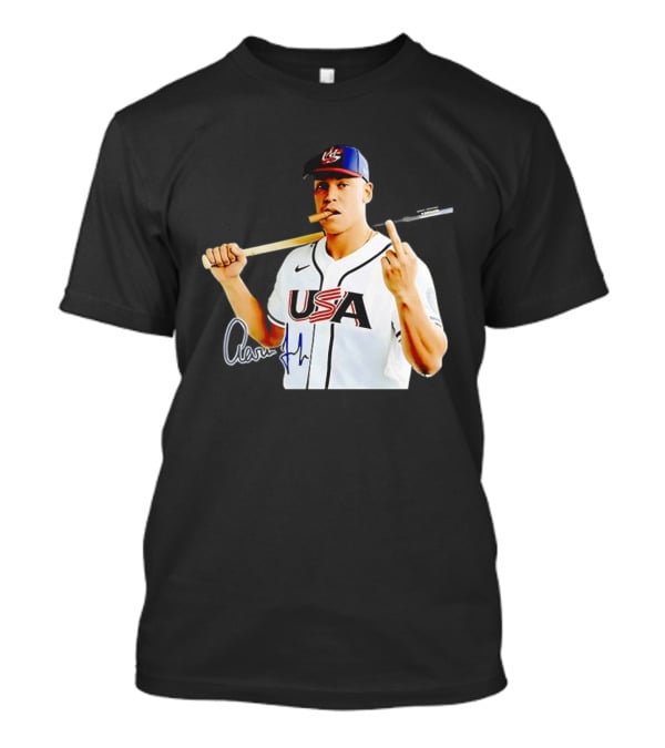 Aaron Judge USA World Baseball Smoking Middle Finger Gesture Iconic Sports Symbolism T-Shirt
