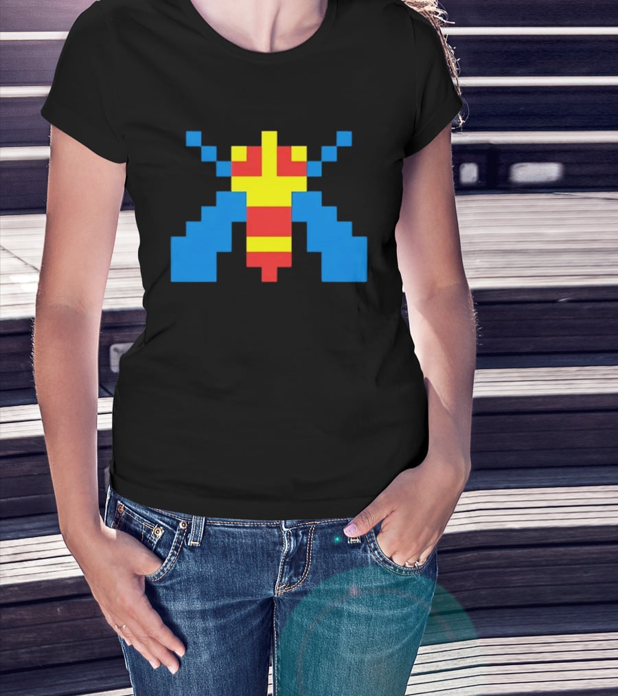 Galaga Alien Sprite Pixelated Retro Video Game T-Shirt