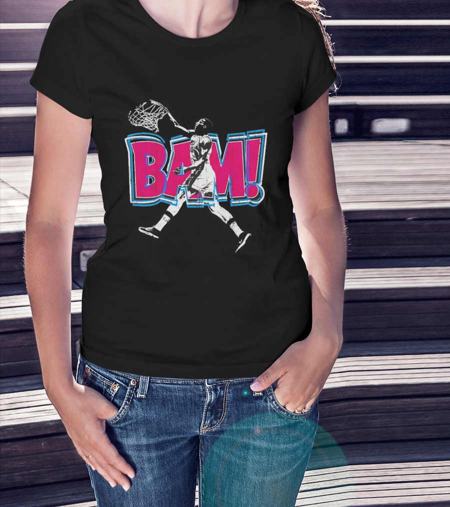 Bam Miami Heat Basketball Player Action Comic T-Shirt