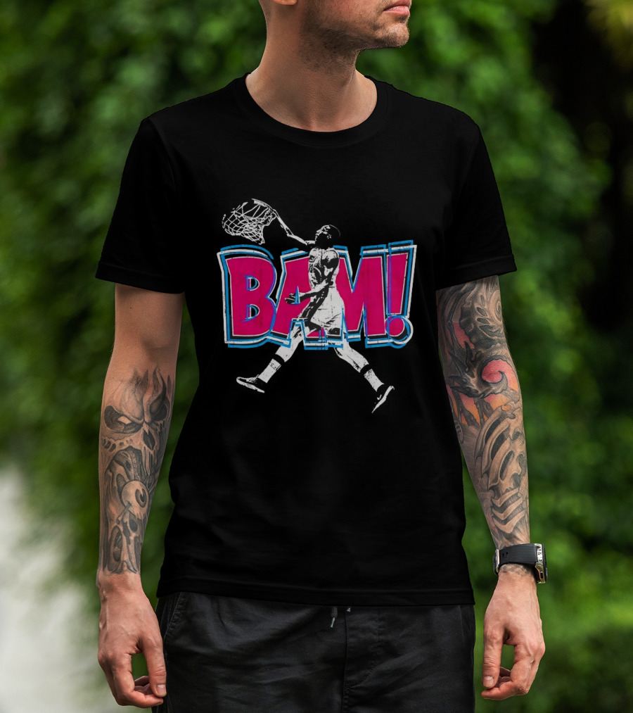 Bam Miami Heat Basketball Player Action Comic T-Shirt