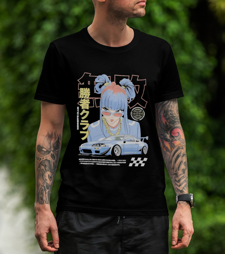 Piko Chan Nissan Skyline GT R Racing Club Anime Style Undefeated Winners T-Shirt