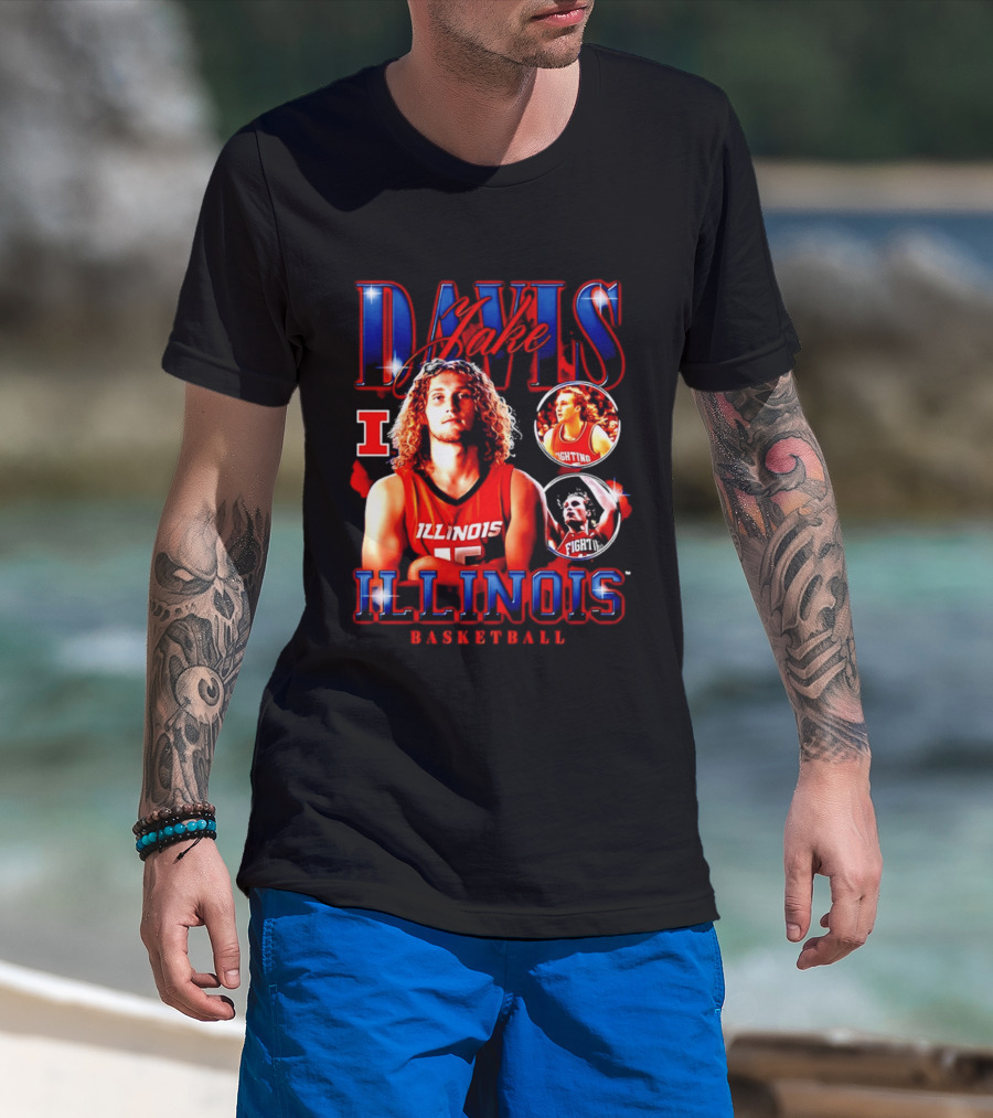Illinois Basketball Jake Davis Fighting Illini T-Shirt
