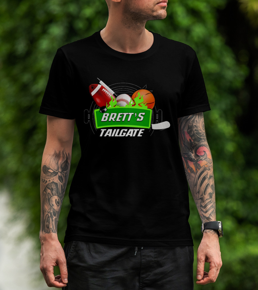 Brett's Tailgate Football Baseball Basketball Hockey Sports T-Shirt